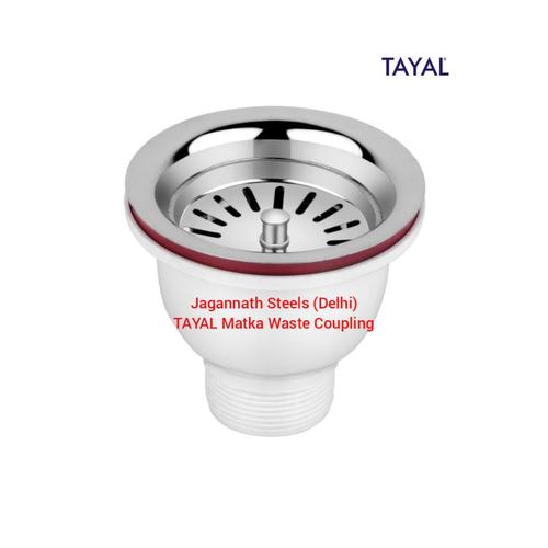 TAYAL Matka Coupling - Stainless Steel, 4 Inchi Size, Glossy White Finish | Rust Proof, Above Counter Installation, One Piece Structure