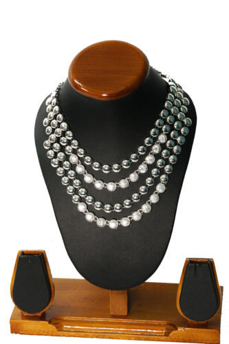 सावसदी फैशन थाई ज्वेलरी सिल्वर पर्ल नेकलेस सेट महिलाओं के लिए