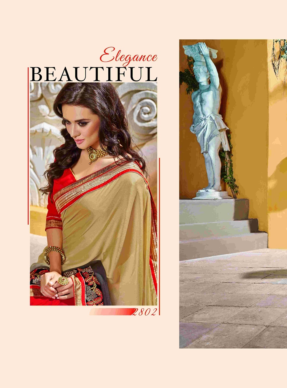 Red And Golden Fancy Designer Stylish Heavy Cording Lace With Fancy Patch Saree-ib-1043-2802