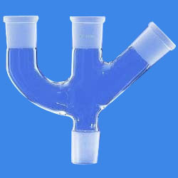 Borosilicate Glass 3.3 Multiple Adapter With Three Necks, Two Parallel And One At 45A 