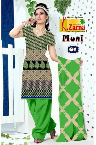 हरा और मिक्स कॉटन प्रिंट वाला सलवार सूट