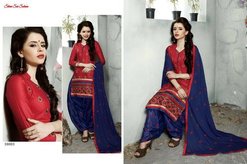 शाही कपास कढ़ाई पटियाला सूट