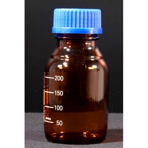 Reagent Bottle Narrow Mouth With Screw Cap and Pouring Ring - Amber