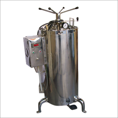 Laboratory Autoclave - Stainless Steel, 2.5 Height, Silver | Electrically Operated, Vertical Design, Double Walled with Automatic Pressure Control