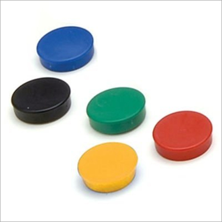Magnet with Cap - Ferrite Rubber Encased in Colourful Plastic | 30mm Diameter, 10mm Height, Versatile for Organising Memos, Papers & More