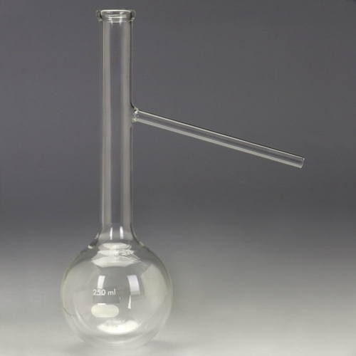 Flasks, Distilling - Boro 33 Glass, Round Bottom with Long Neck and Side Arm, Transparent | Capacities: 100ml, 150ml, 250ml for Laboratory Use