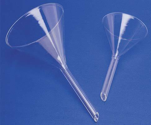 Funnels, Filter - Borosilicate Glass, Conical Shape, Dia 5-15 cms | Transparent, Ideal for Chemical Laboratory Use