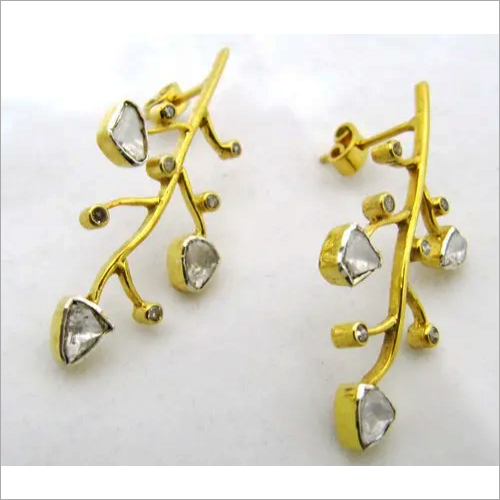 Rose Cut Diamond Earrings