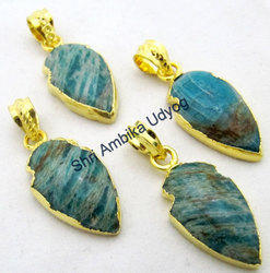 Amazonite एरोहेड चार्म पेंडेंट इयररिंग्स