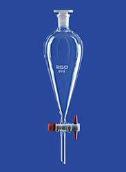 SEPARATING FUNNEL PEAR SHAPE PTFE KEY PLAIN