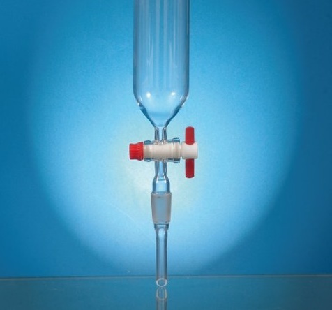 DROPPING FUNNEL CYLINDRICAL, PTFE KEY
