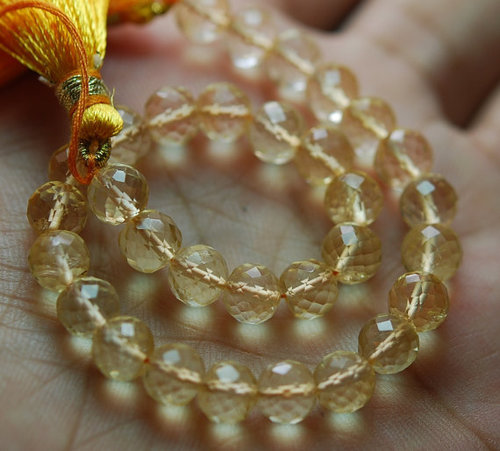 सिट्रीन फेसेटेड गोल आकार: 5-6 मिमी