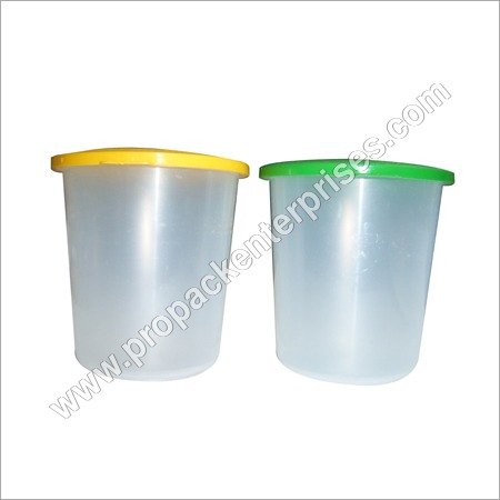 Gren And Yellow Plastic Jars