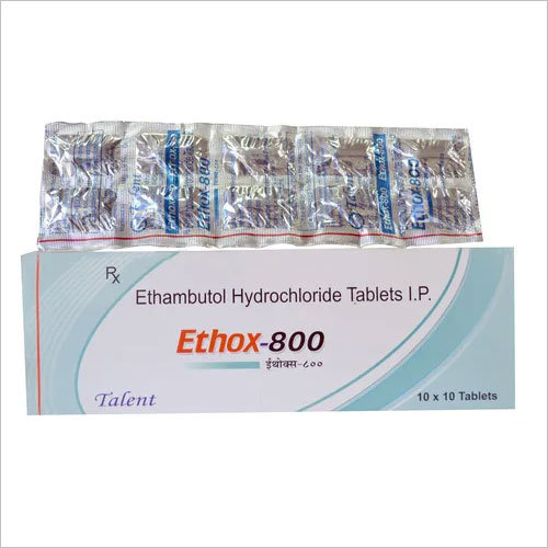 एथमब्यूटोल हाइड्रोक्लोराइड 800 मिलीग्राम ग्रेड: टैबलेट