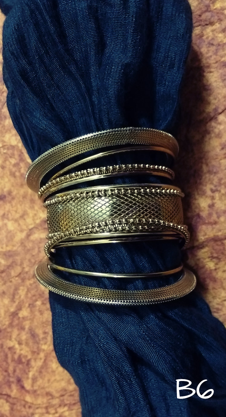 Long Golden Oxidised Kada