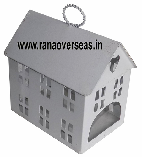 Iron Lantern - Iron and Glass Material, 1.5-2 kg Weight | Nautical and Folk Art Style, Polished Finish