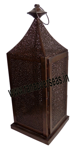 Brown Iron Metal Lantern 10410