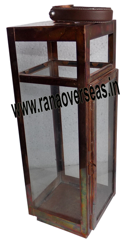 Brown Iron Metal Lantern 10417
