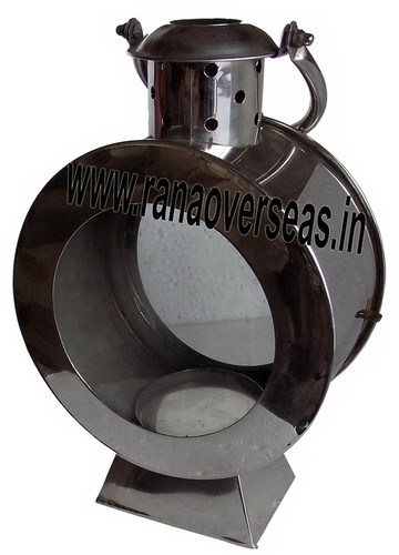Silver Steel Candle Lantern 10326