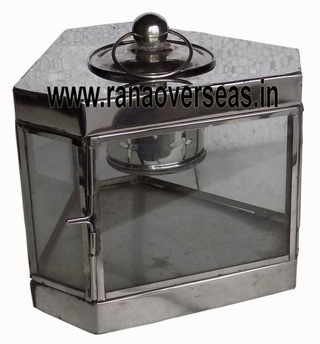 Silver Steel Lantern 10357