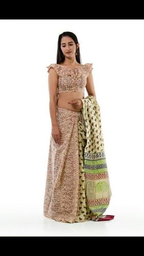 Cream Ladies Cotton Sarees