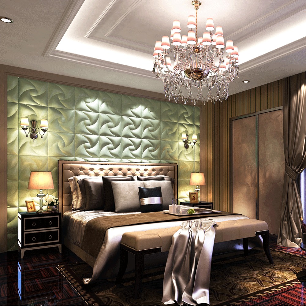 Total 17 Colors 3d Pvc Leather Wall Panel