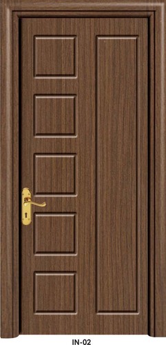 Membrane Door - Wooden, 7x9 Size, Brown Color | Modern Engraved Design, Polished Surface Finish