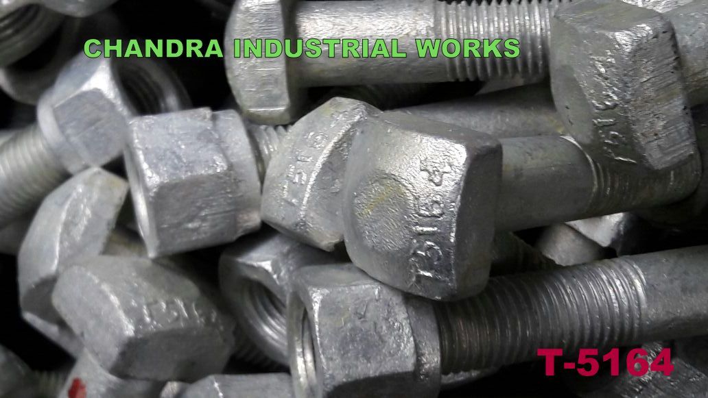 Guard Rail Bolt & Nut - Mild Steel, 25x120 Millimeter, Galvanized Finish | Durable, Rust-resistant, T-5164 Design