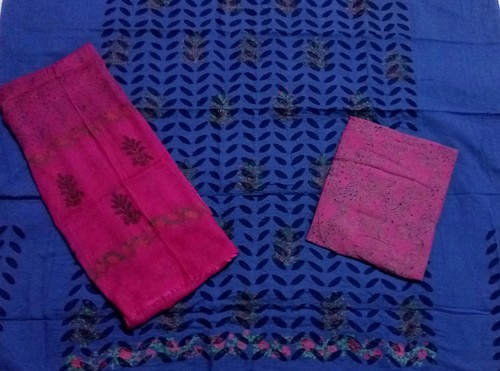 Blue & Pink Aplique Designer Suit