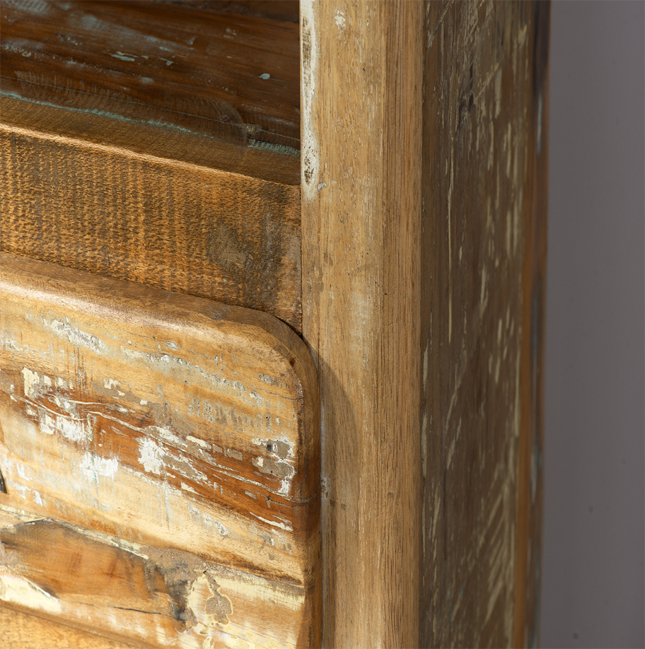 Recycled Wood Wine Cabinet With Shelf