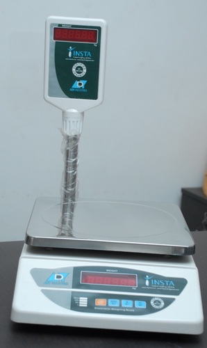 Tabletop Electronic Weighing Machine - High Grade Steel, 285x250 mm, White | Accurate Digital Display, Overload Protection, User-Friendly Operations