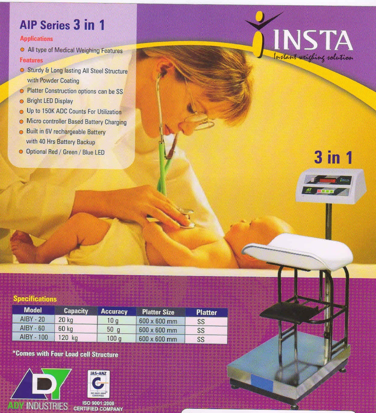 Medical Scale Capacity Range: 10-50 Kilograms (Kg)