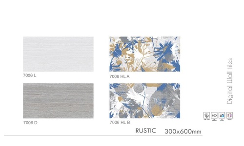 Vitrified Tile - 300x600 mm Size, Rustic Surface, 3-6% Water Absorption | High Grade Quality Ceramic, Customizable Shades for Premium Aesthetic Appeal