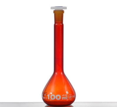 VOLUMETRIC FLASK AMBER CLASS A LOT CERTIFIED