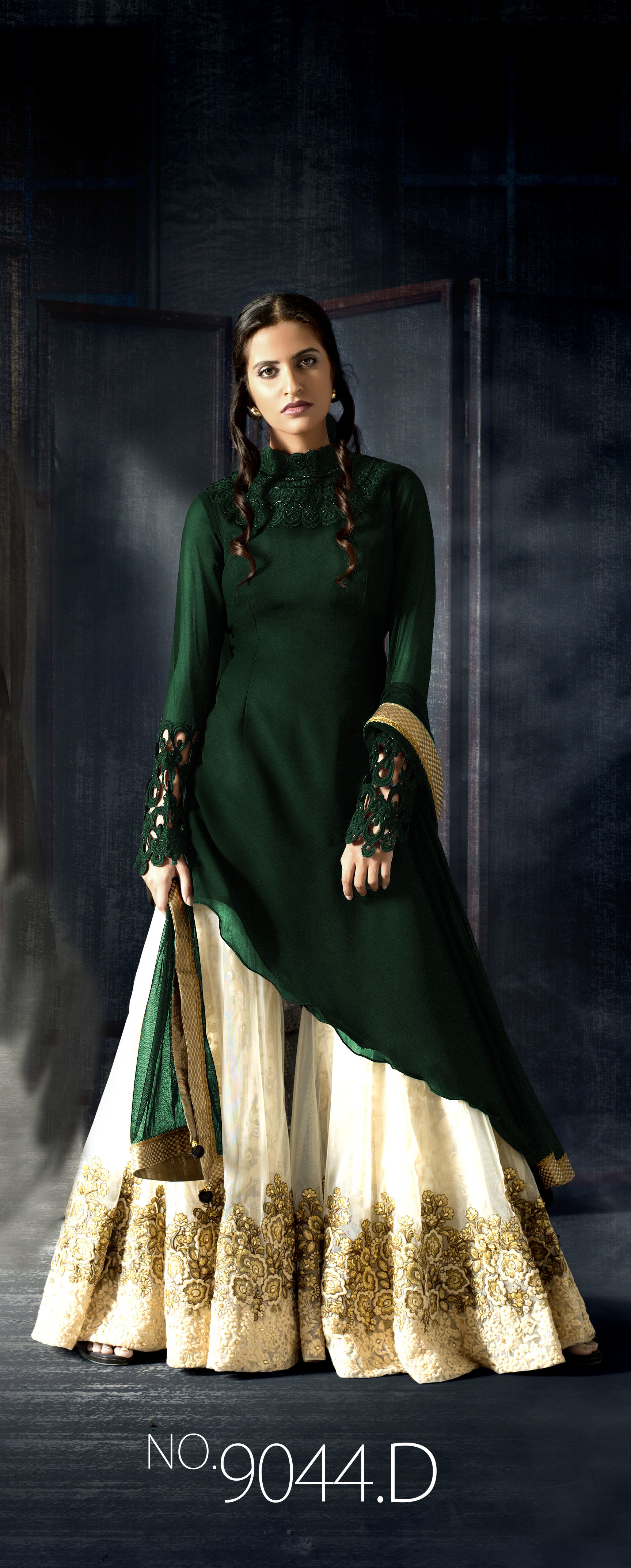 Indo Western Kurtis - Silk Blend, Knee-length, Mandarin Collar, Long Sleeves, Pink | Alluring Prints, Comfortable Wear, Elegant Look, Perfect Fit, Stylish Design