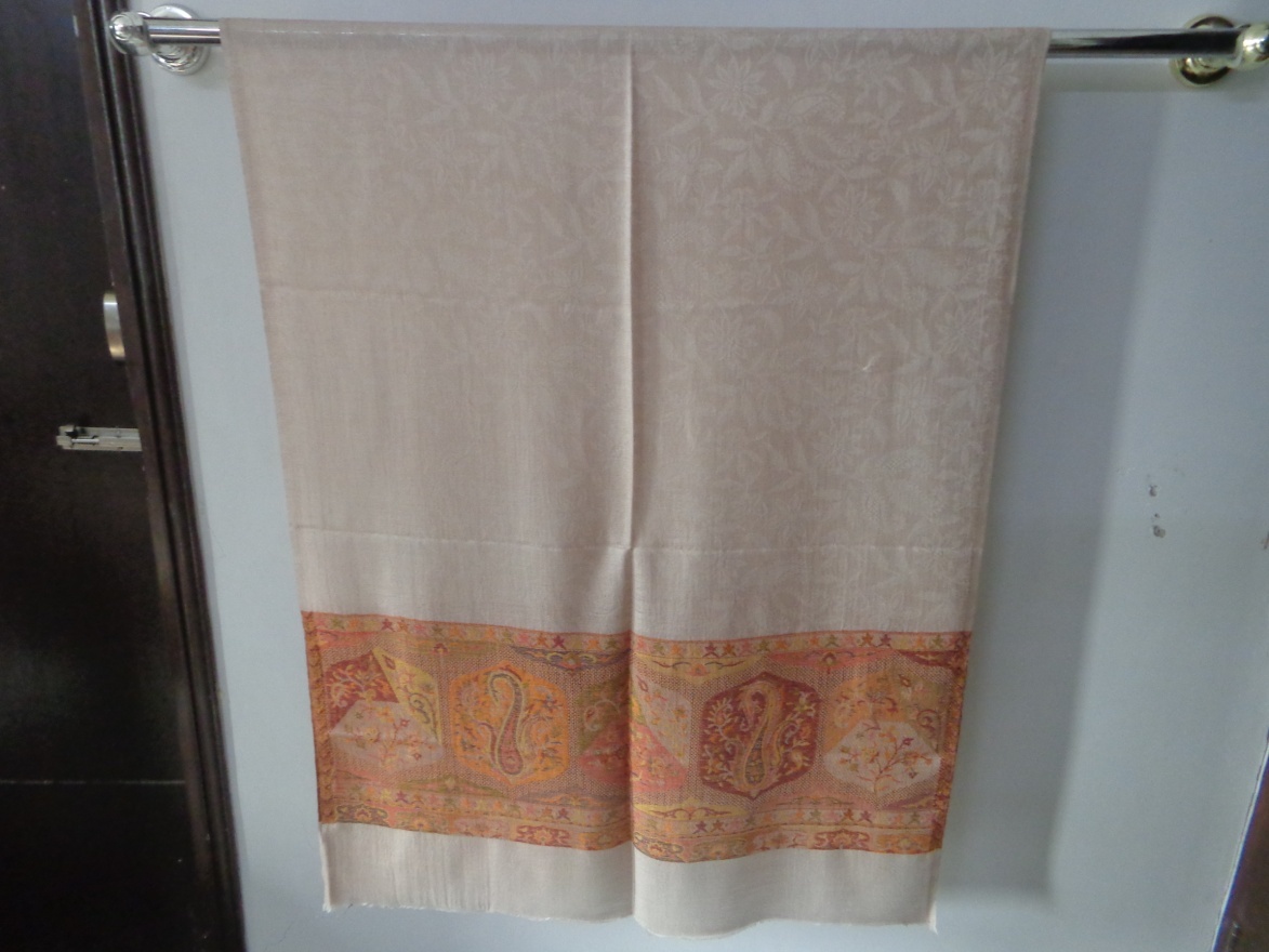Fine Wool Stole - 70x180 Cm, Off-white | Soft Texture, Elegant Style, Lightweight, Breathable