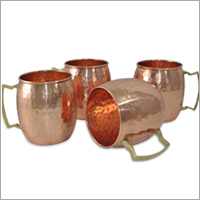 हैमर किए गए तांबे के मॉस्को म्यूल मग सेट ऑफ 4