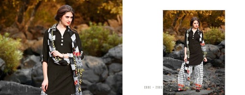 शानदार कॉटन प्रिंट वर्क डिज़ाइनर पलाज़ो सलवार कमीज़