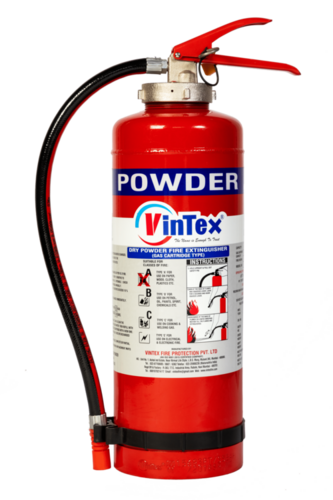 Dry Powder Cartridge Type Fire Extinguisher - Mild Steel, Red Color | Warranty Included, Ideal for Fire Protection Use