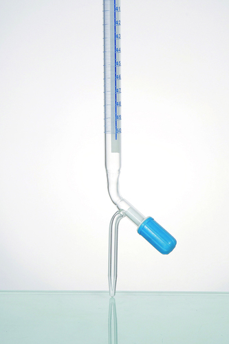 Shellbach Burette With PTFE Needle Valve Stopcock Class A, Individual Work Certificate