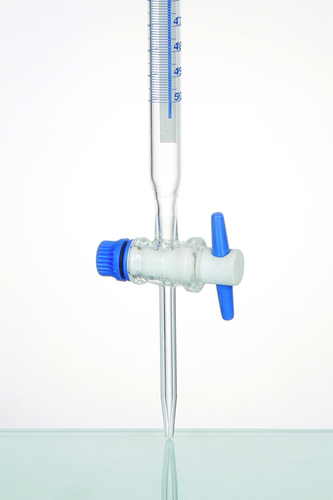Shellbach Burette With PTFE Key Stopcock Class A, Batch Certificate