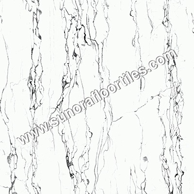 Whites Digital Glossy Flooring Tiles