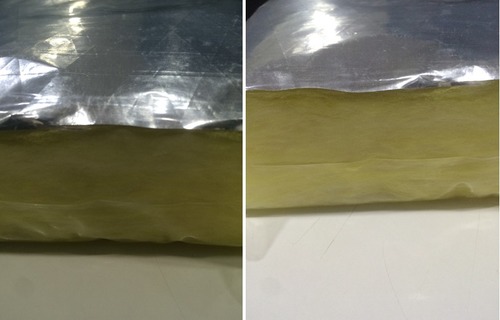 एल्यूमीनियम फॉयल के साथ ग्लास ऊन