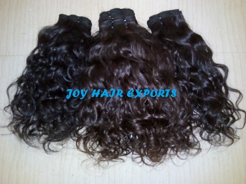 CURLY Human Hair - 203.2-304.8 mm Length, Brown Indian Temple Hair | Machine Weft, Ideal for Girls and Women