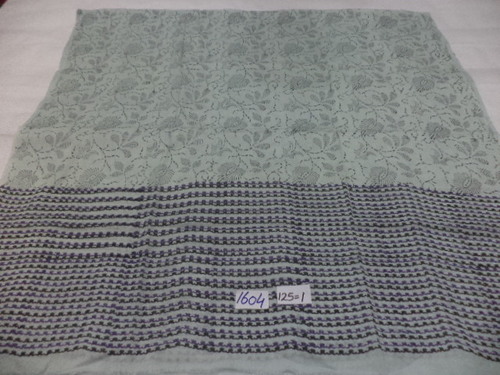 Fine Cotton Hand Block Printed Shawls - 100x200 cms, White Color, Handmade with Fringe Closure