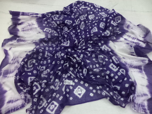 White & Purple Cotton Bandana Shawls