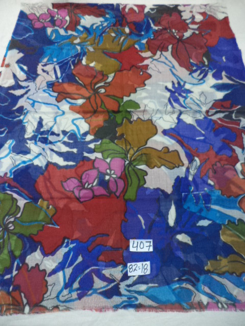Mixcolor Silk Wool Printed Stoles