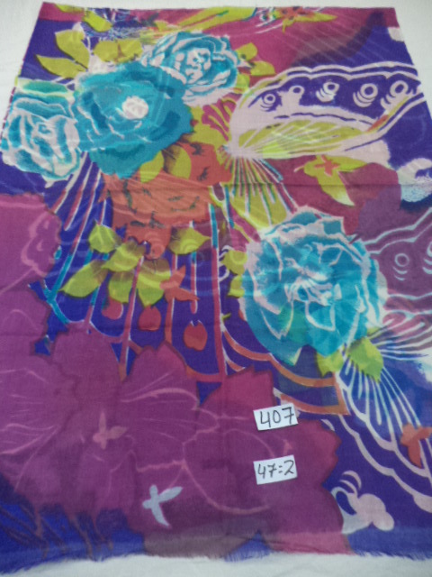 Mixcolor Silk Wool Printed Stoles