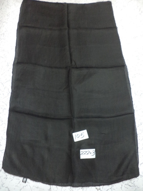 Black Pure Silk Solid Dyed Stoles