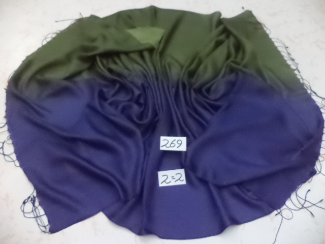 Silk Kattan Shaded Ombre Stoles - 70x200 Cm, 50% Silk 50% Viscose, Blue Color, Handmade, Fringe Closure, Suitable For Daily, Evening, And Prayer Use